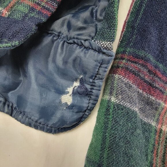 High Sierra By Mervyns Mens Medium Blue Green Flannel Shirt Winter Warm Casual - Picture 4 of 10